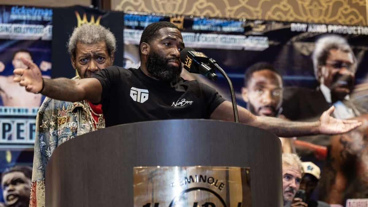 Adrien Broner presser Don King