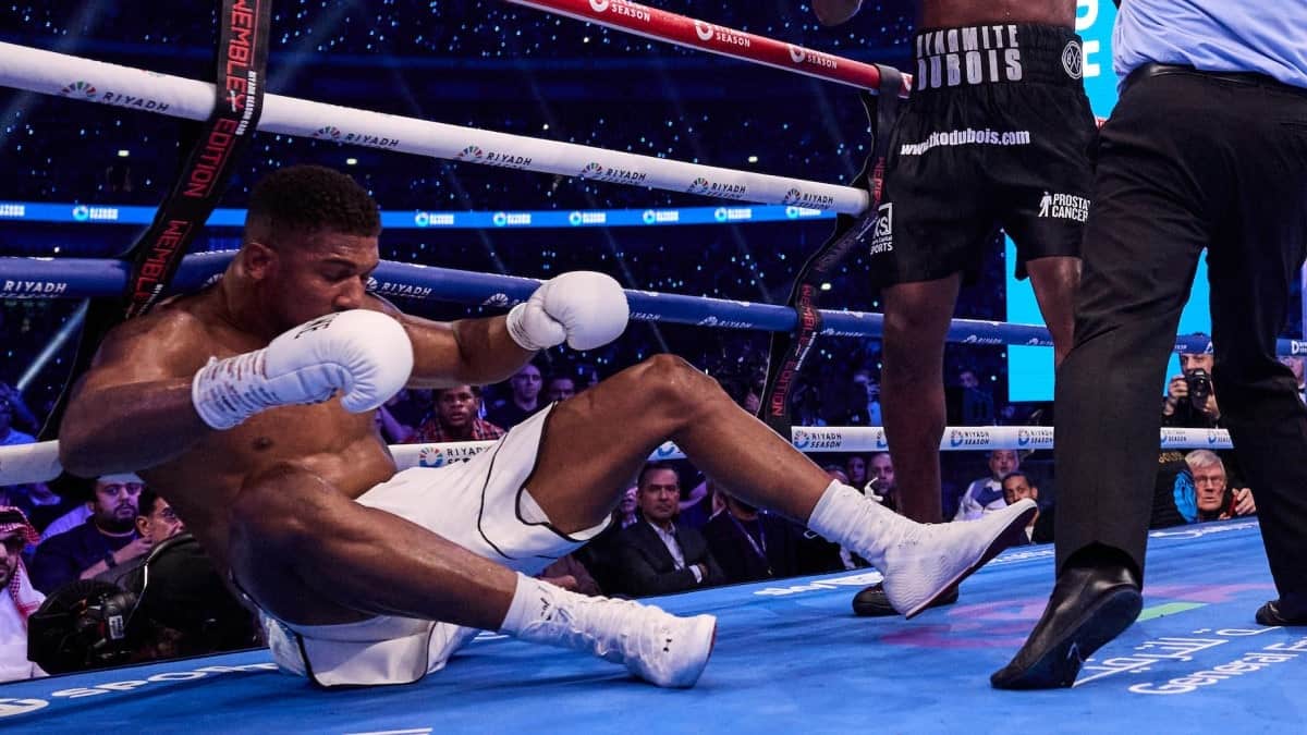 Anthony Joshua down again