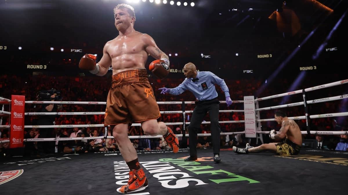 Canelo drops Edgar Berlanga