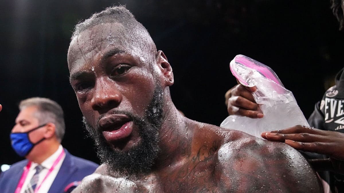 Deontay Wilder's face after Fury trilogy