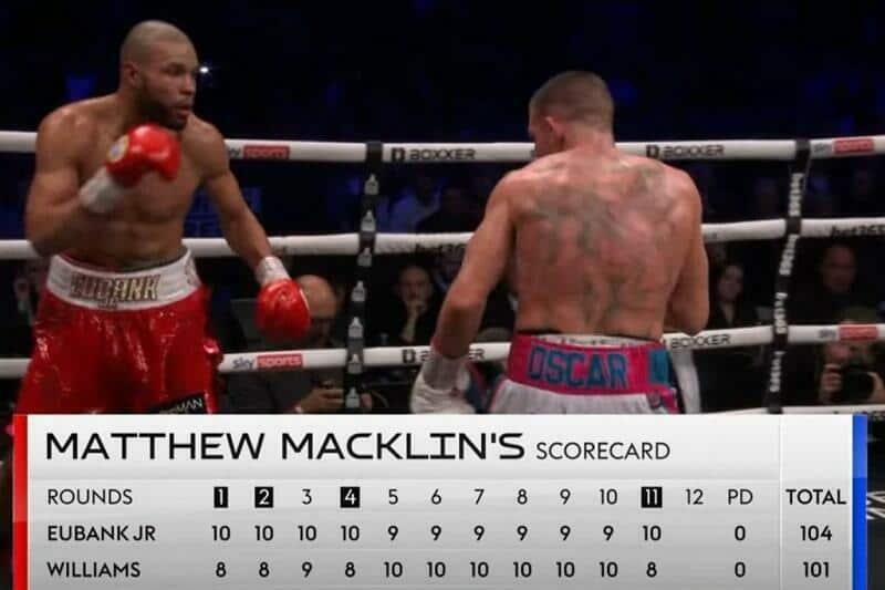 Chris Eubank Jr Matt Macklin scorecard