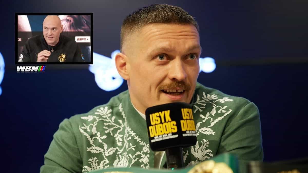 Oleksandr Usyk presser Tyson Fury