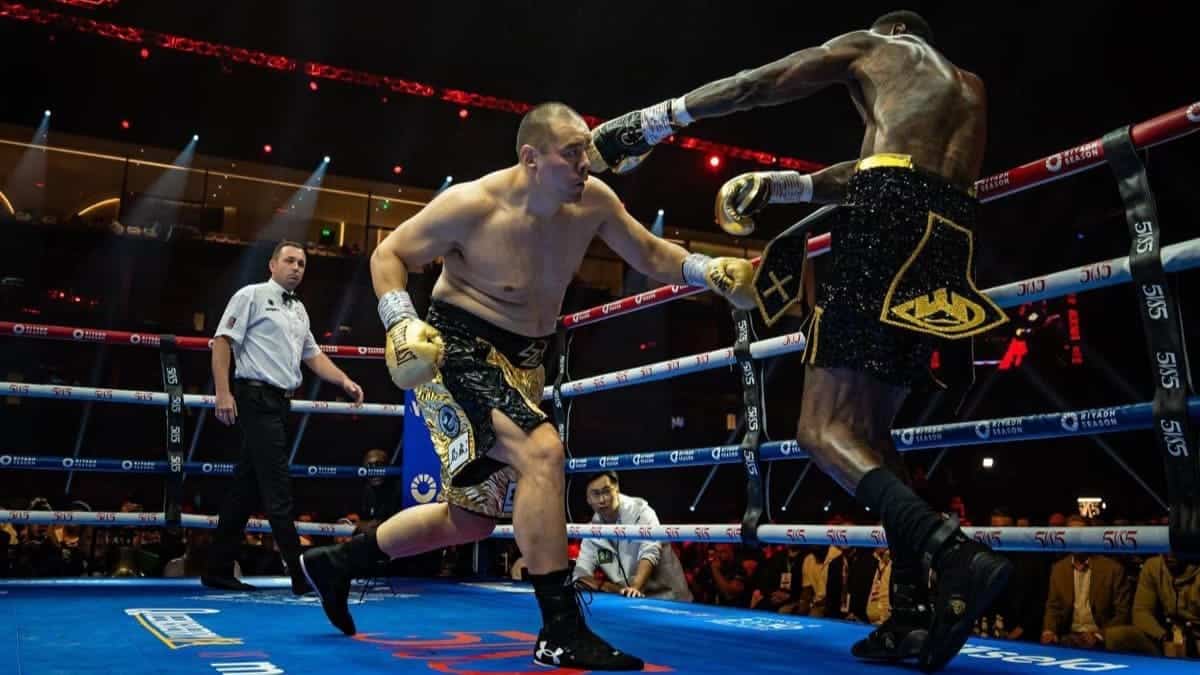 Zhang beats Deontay Wilder